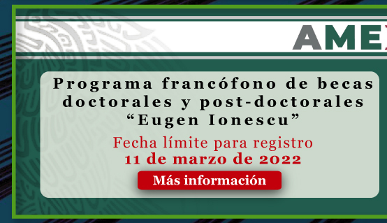 Programa francófono de becas  doctorales y post-doctorales 'Eugen Ionescu' 2022